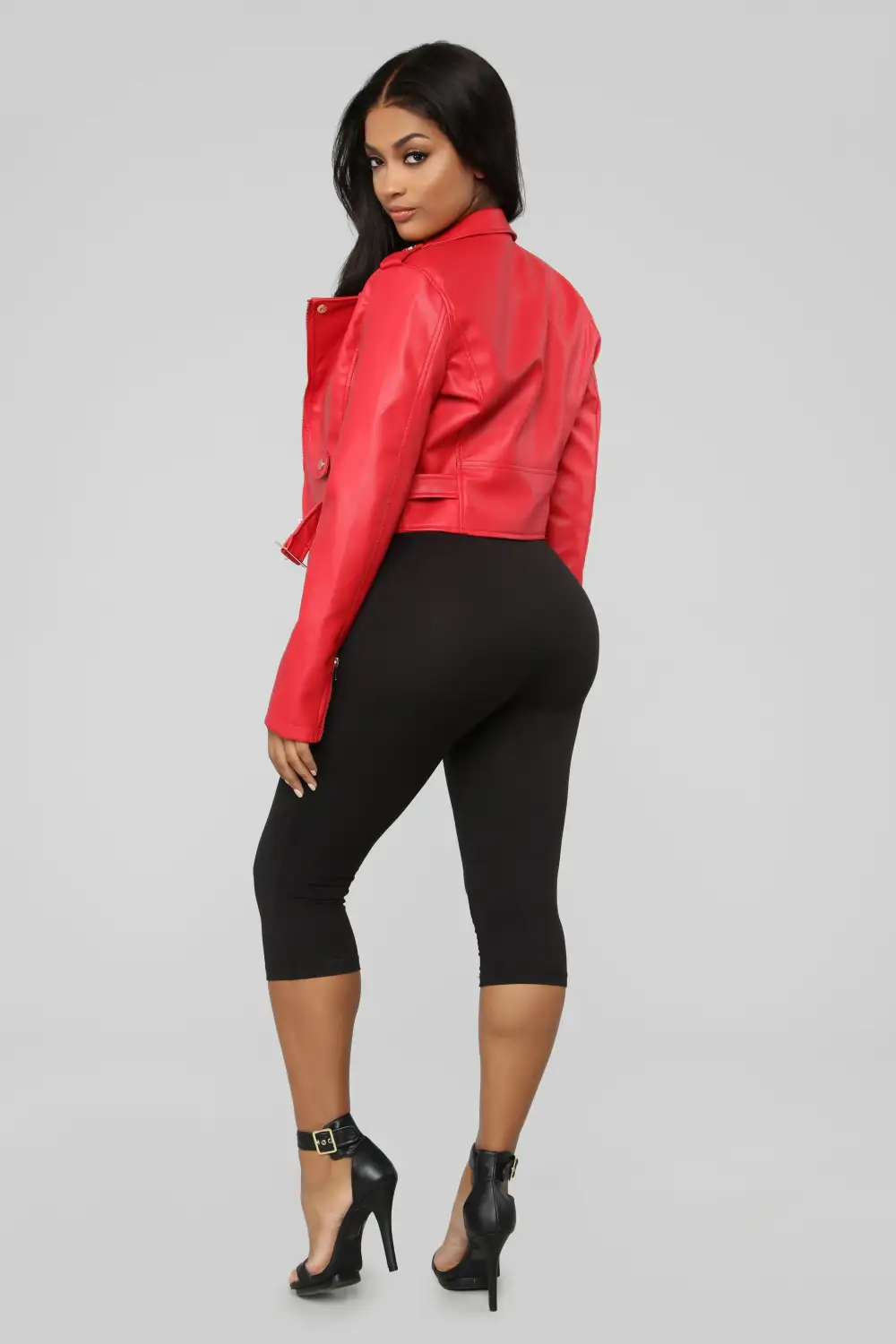 Remind Me Later Faux Leather Jacket - Red-Aldronix