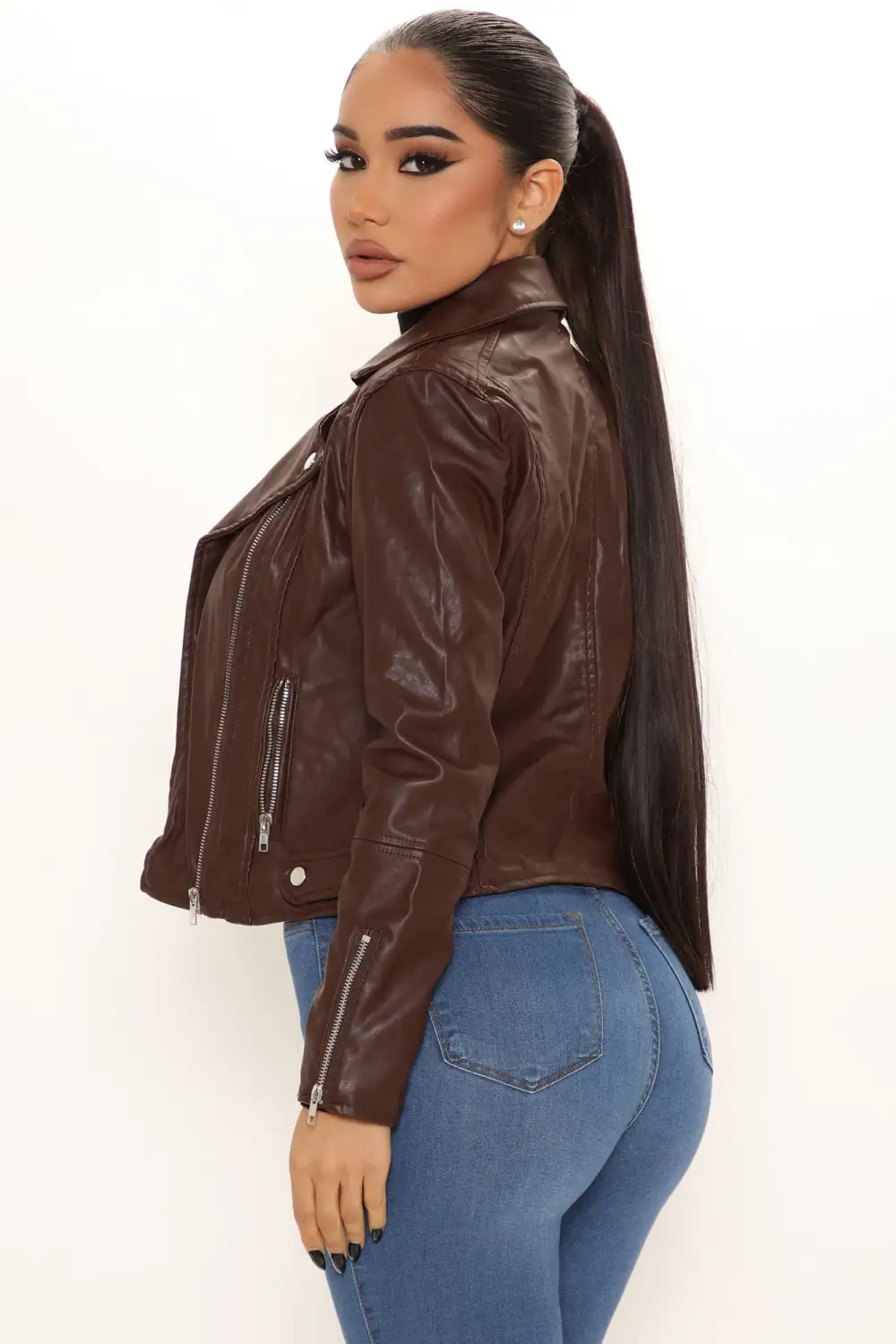 Never Average Moto Jacket - Brown-Aldronix