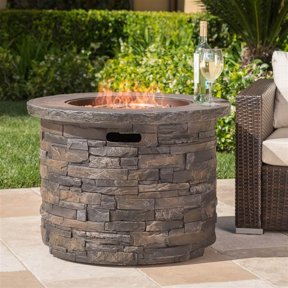 Outdoor Circular Natural Stone Fire Pit-Aldronix