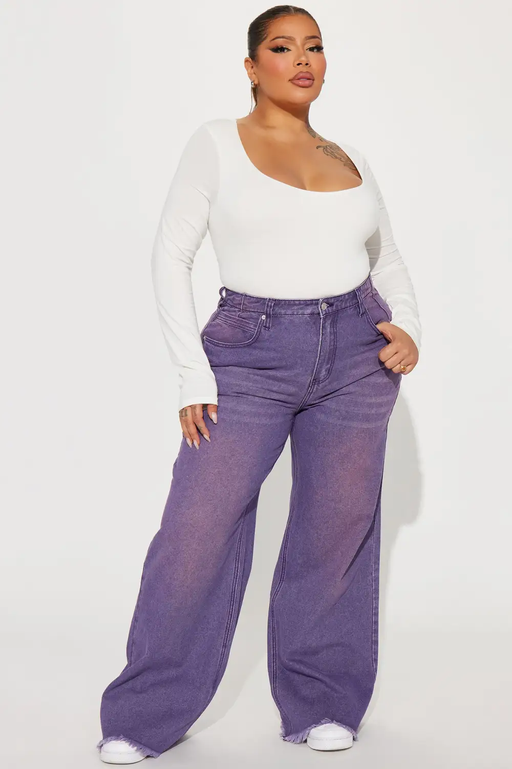 Ashtin Baggy Jeans - Purple-Aldronix