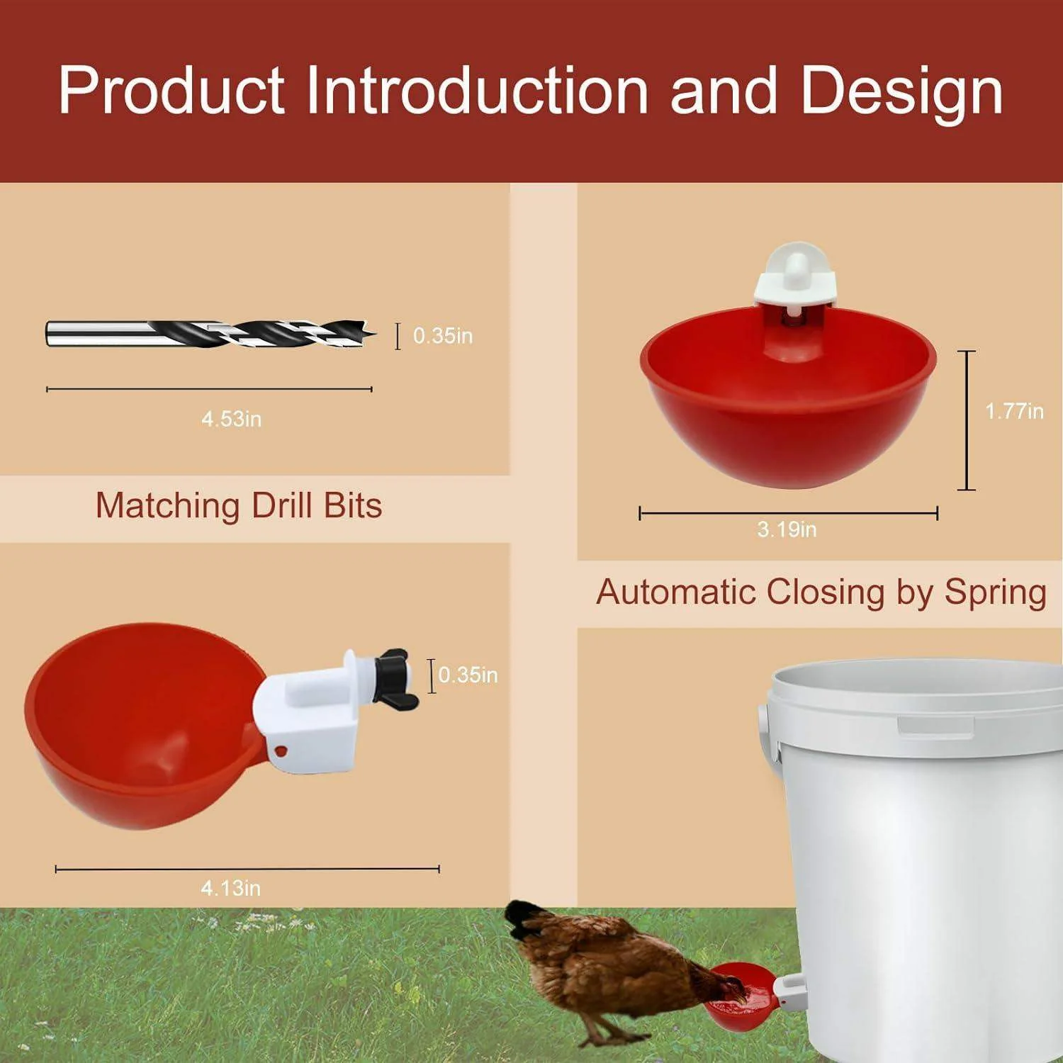 10 Pcs Chicken Waterer-Aldronix