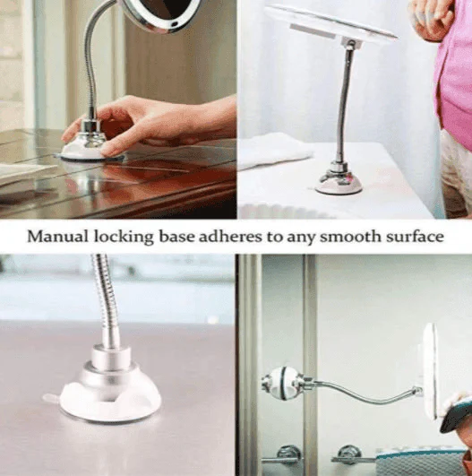 10X Magnifying LED Lighted Flexible Mirror-Aldronix