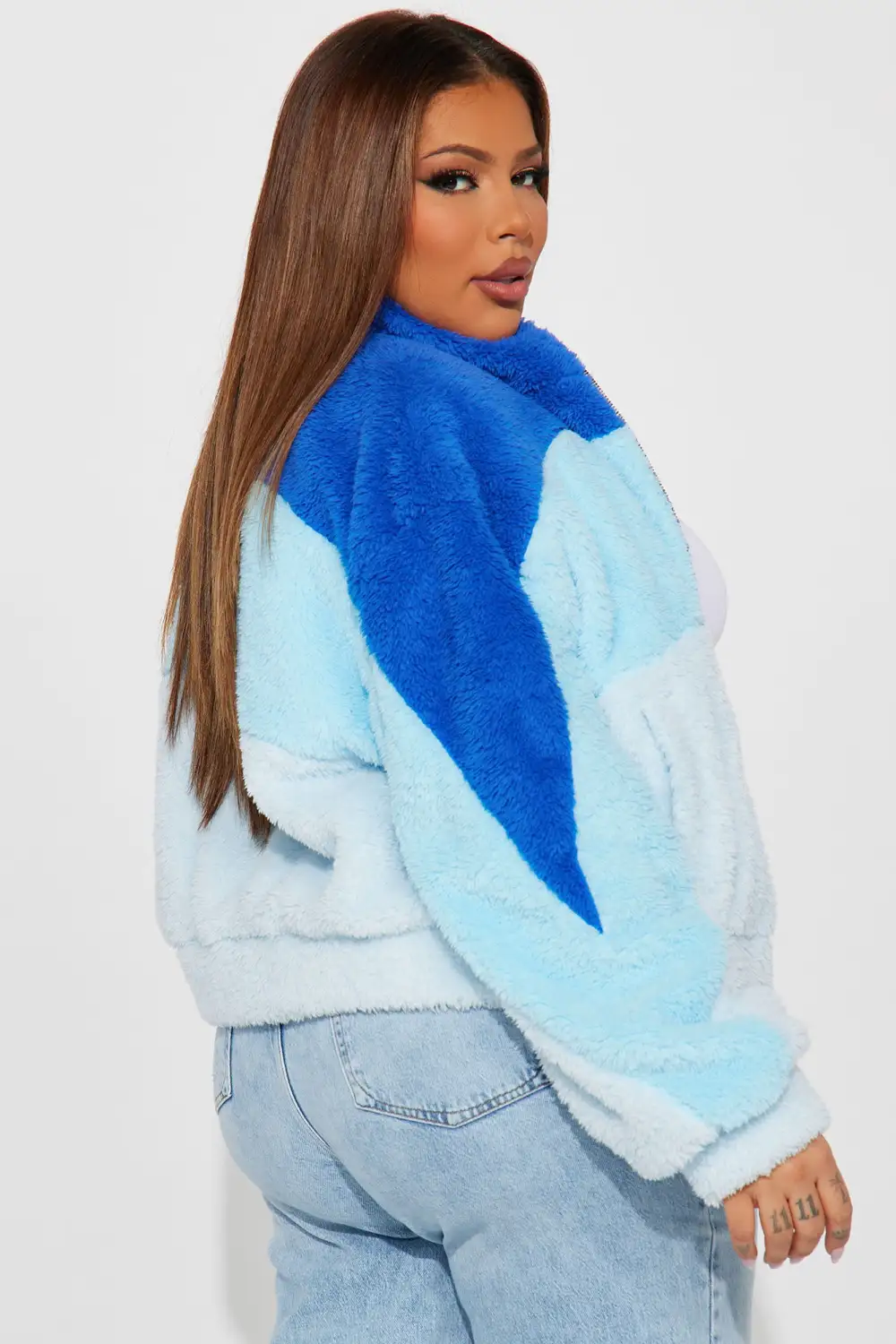 Cozy Little Teddy Jacket - Blue/combo-Aldronix
