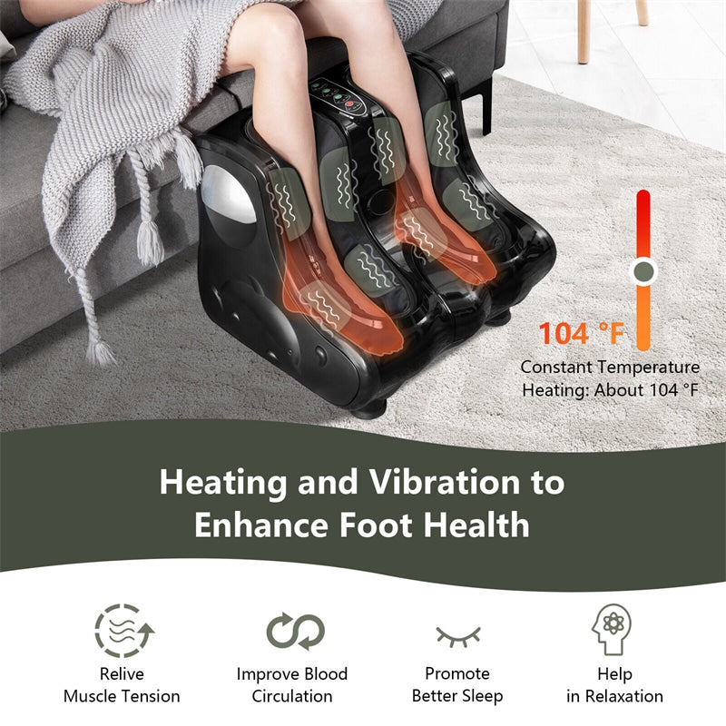 Shiatsu Electric Foot Massager Heat Vibration Deep Kneading Foot Calf Massager-Aldronix