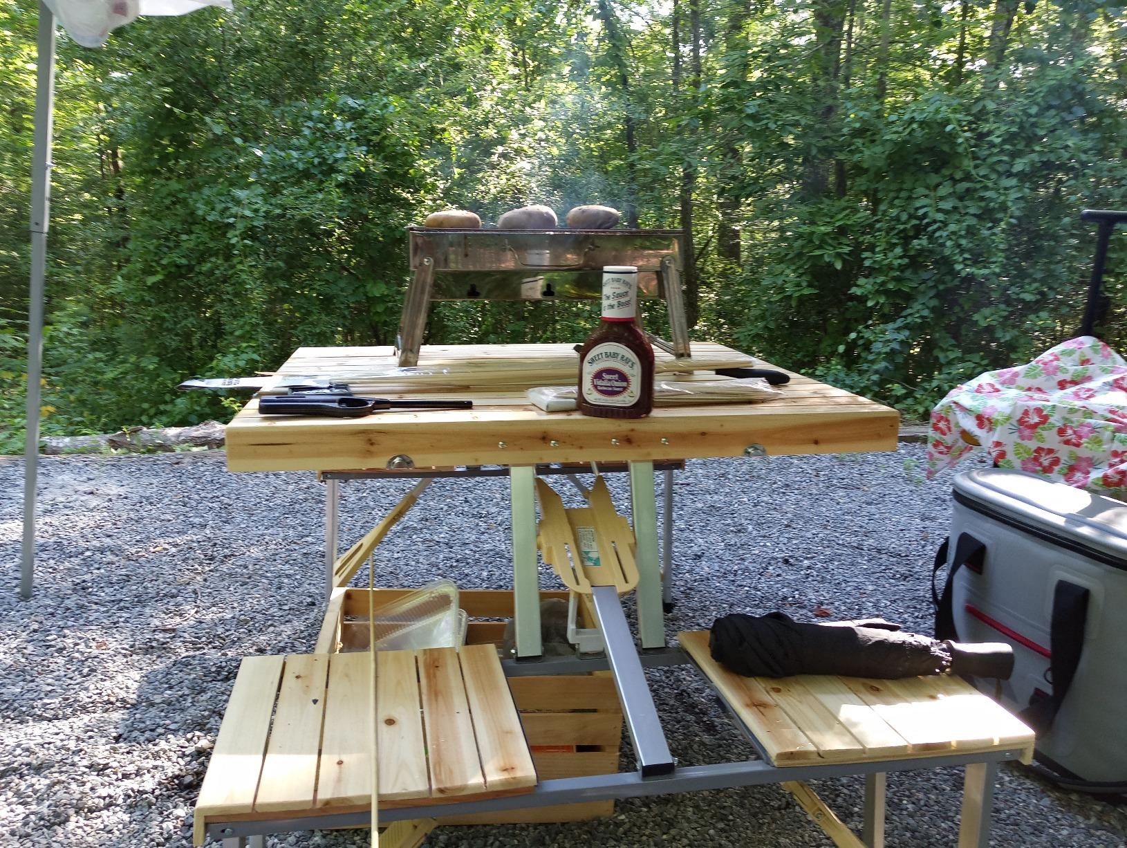 Aluminium Alloy Outdoor Camping Picnic Table Integrated Folding Table and Chair-Aldronix