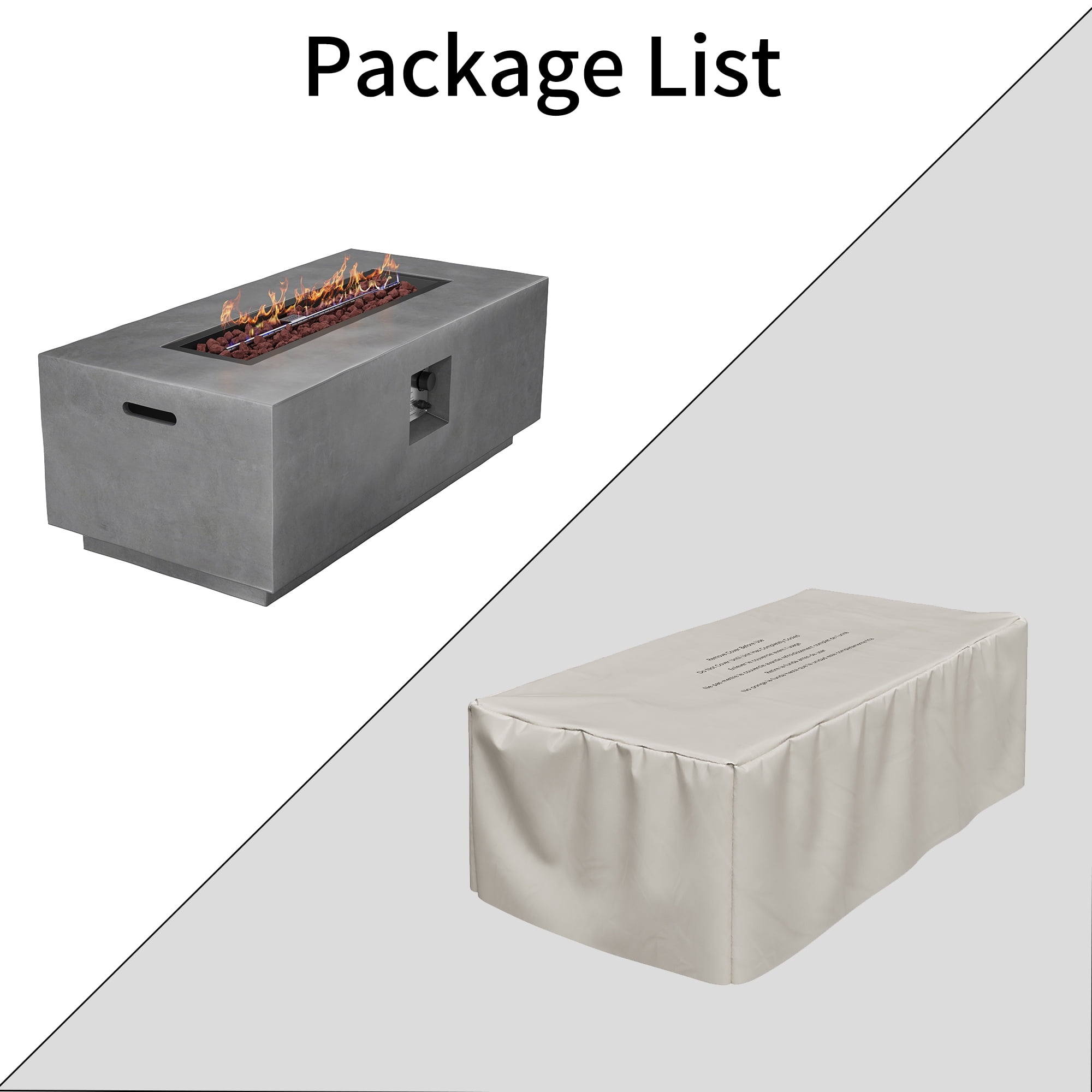 36" Propane Fire Pit 40,000 BTU Outdoor Round Fire Pits with Cover and Pulse Ignition, Outdoor Heating for Patio Garden Backyard,White-Aldronix