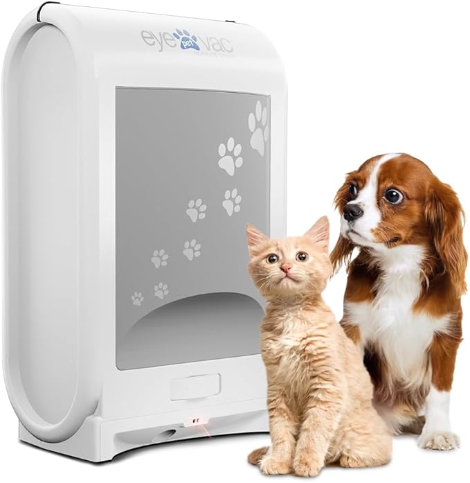 EyeVac Pro Aspiradora automática sin contacto, ultra rápido y potente, ideal para barrer el pelo de las mascotas, comida sucia, cocina, aspiradora con cable, sin bolsa, sensores automáticos, 1400 W (blanco)-Aldronix