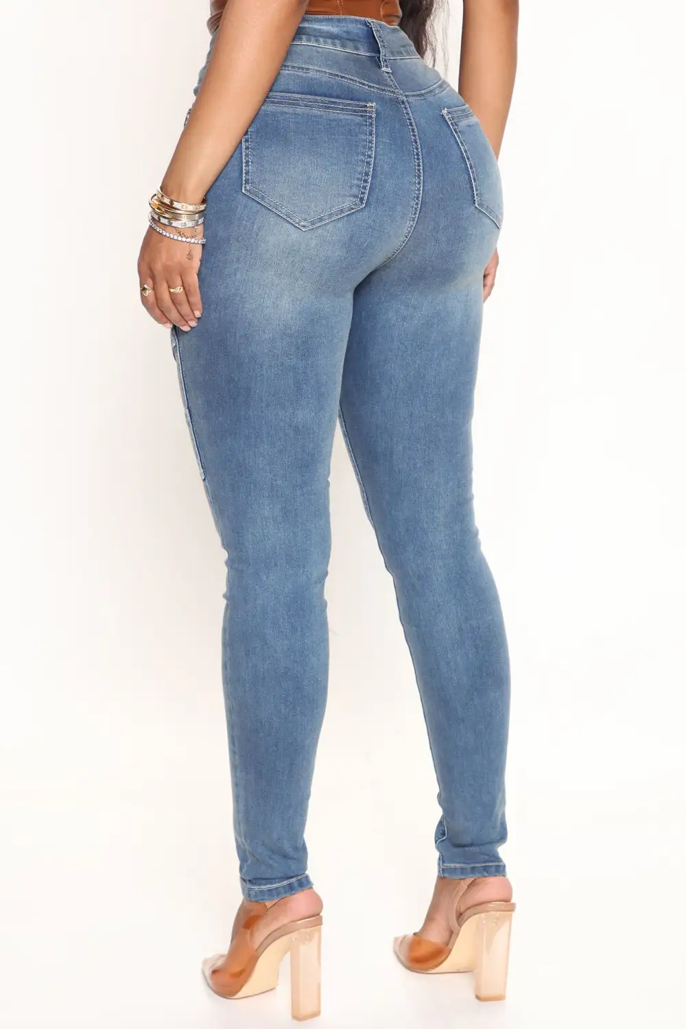 Playing For Keeps Cargo Skinny Jeans - Medium Wash-Aldronix