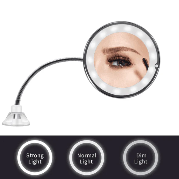 10X Magnifying LED Lighted Flexible Mirror-Aldronix