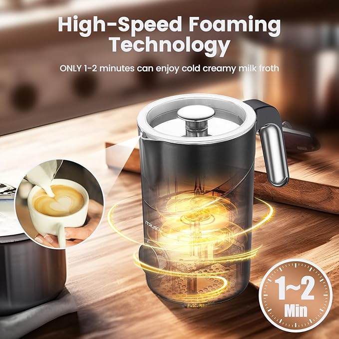 Milk Frother and Steamer, Electric milk frother, Automatic Hot and Cold Foam Maker for Coffee-Aldronix