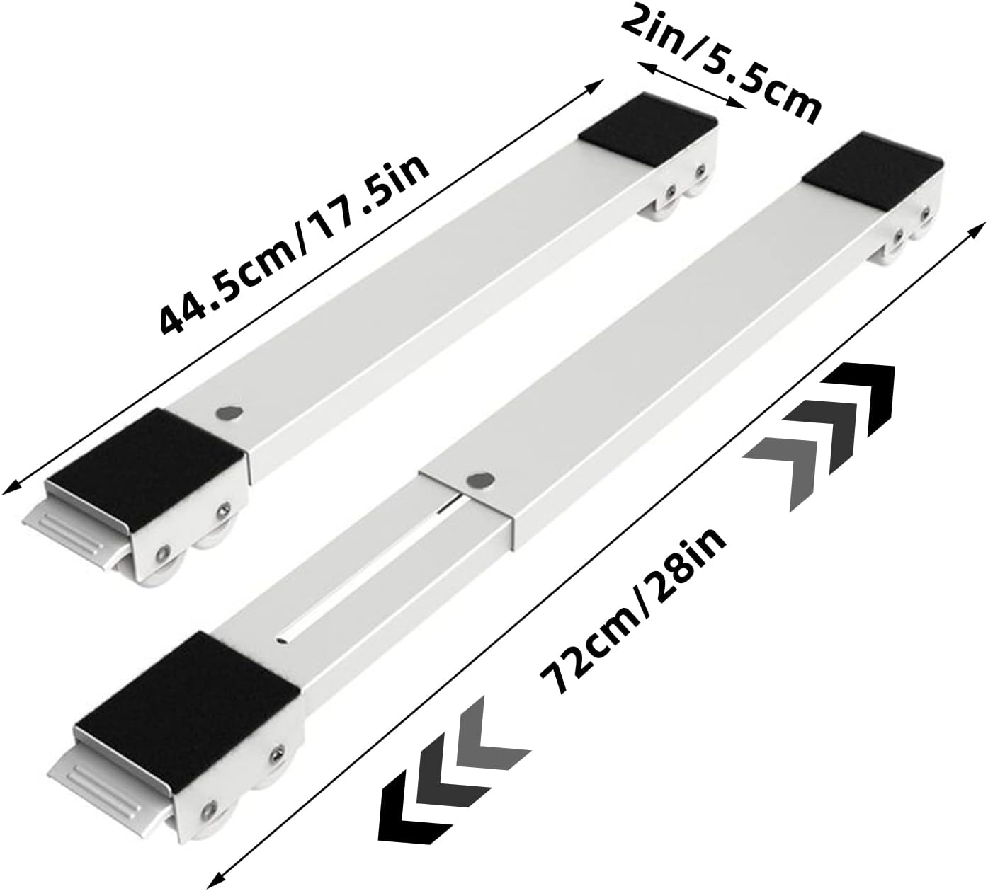 Washing Machine Base Frame with Wheels, Refrigerator Refrigerator Plate, Furniture Roller Guide, Adjustable 45-72 cm, Bear Load 700 kg, Stable and Non-Slip, for Washing Machines, Dryers-Aldronix