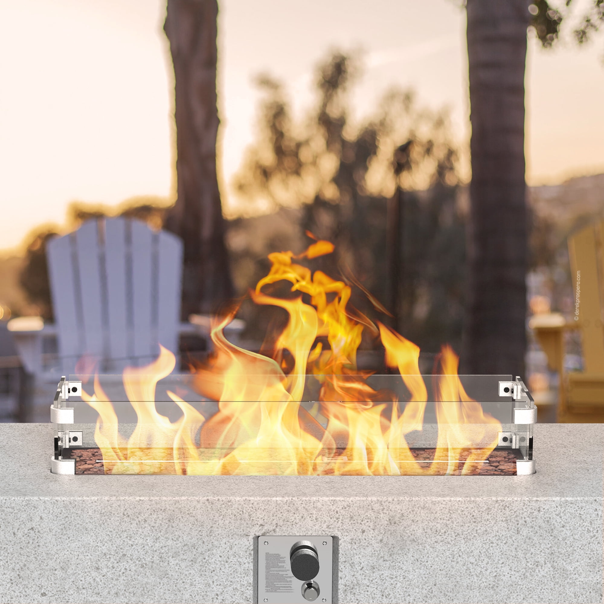 56 inch Concrete Propane Fire Pit Table, 50,000 BTU Outdoor Firepit Rectangular Table with Propane Tank Metal Stand, Fire Glass Beads and Waterproof Cover, White-Aldronix