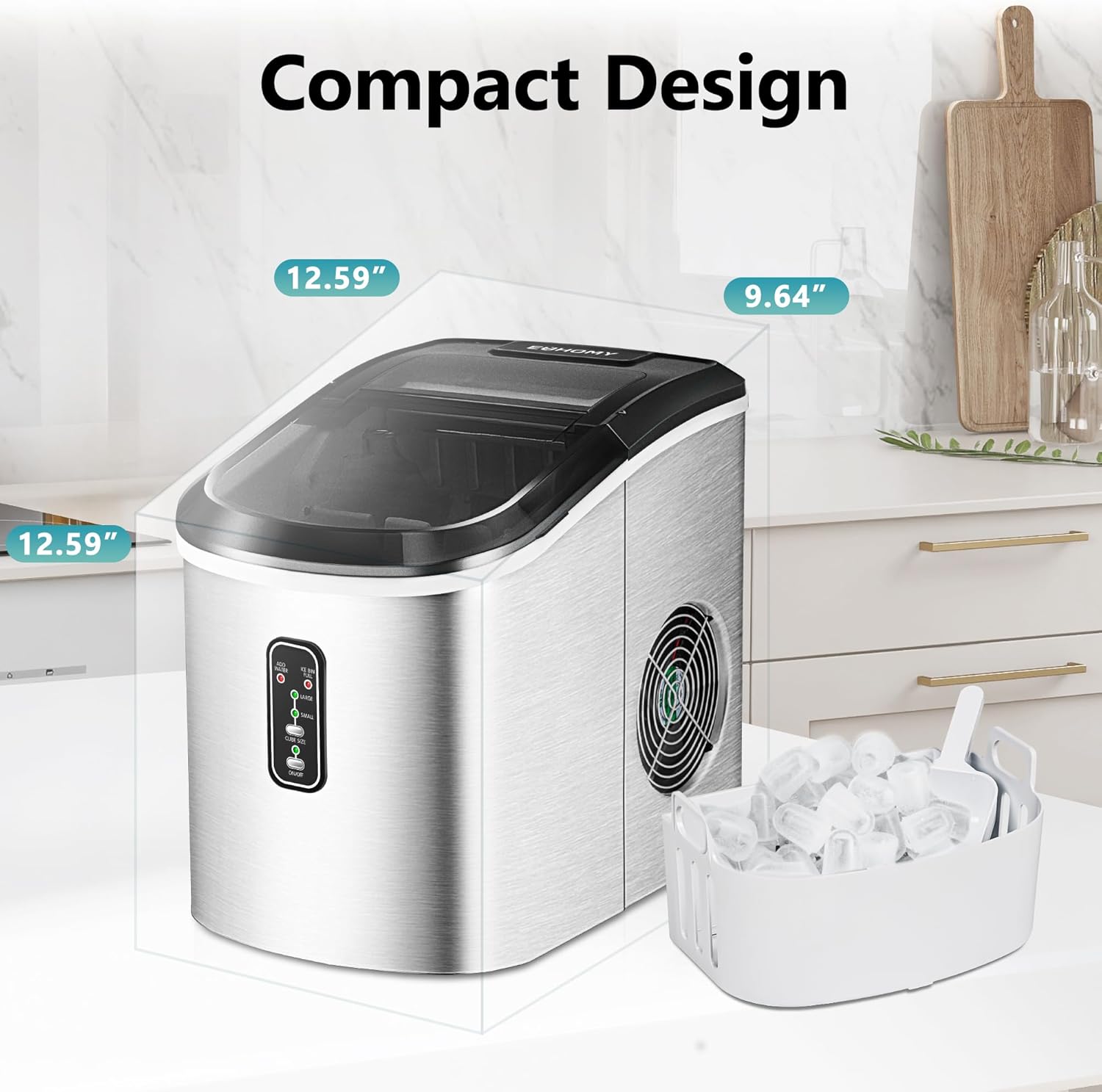 Ice Maker Countertop with Handle-Aldronix