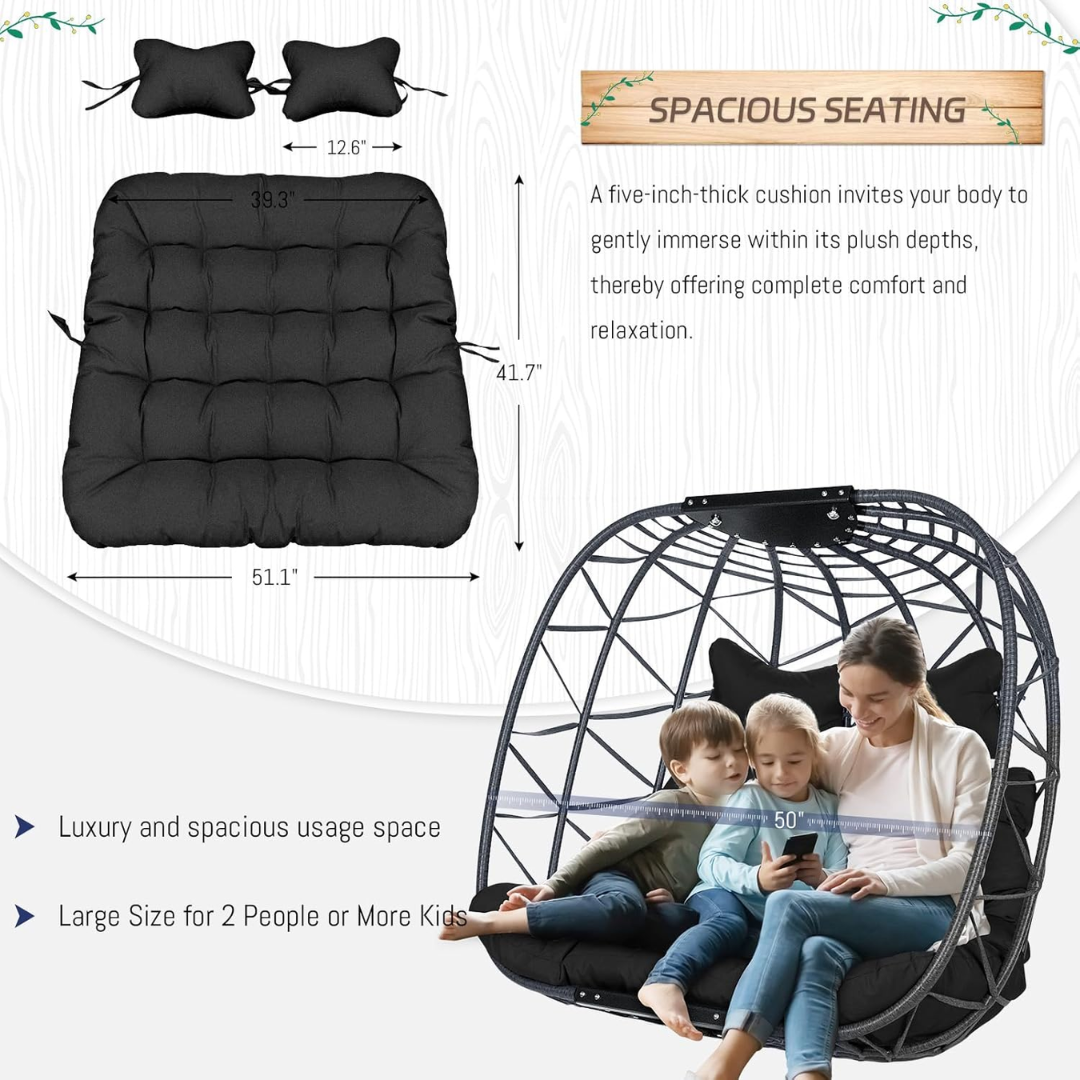Double Swing Egg Chair-Aldronix