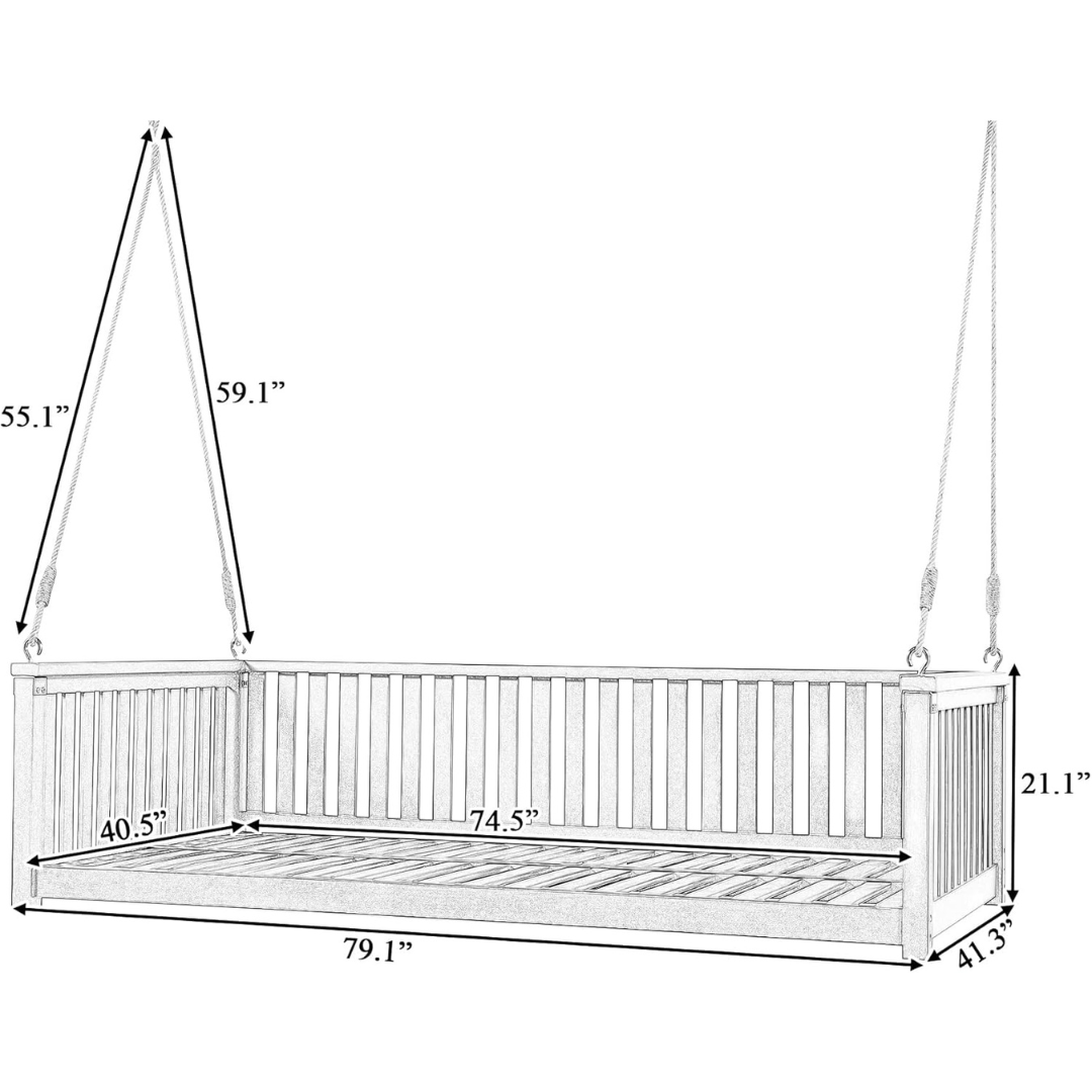 Porch Swing with Ropes for Backyard-Aldronix