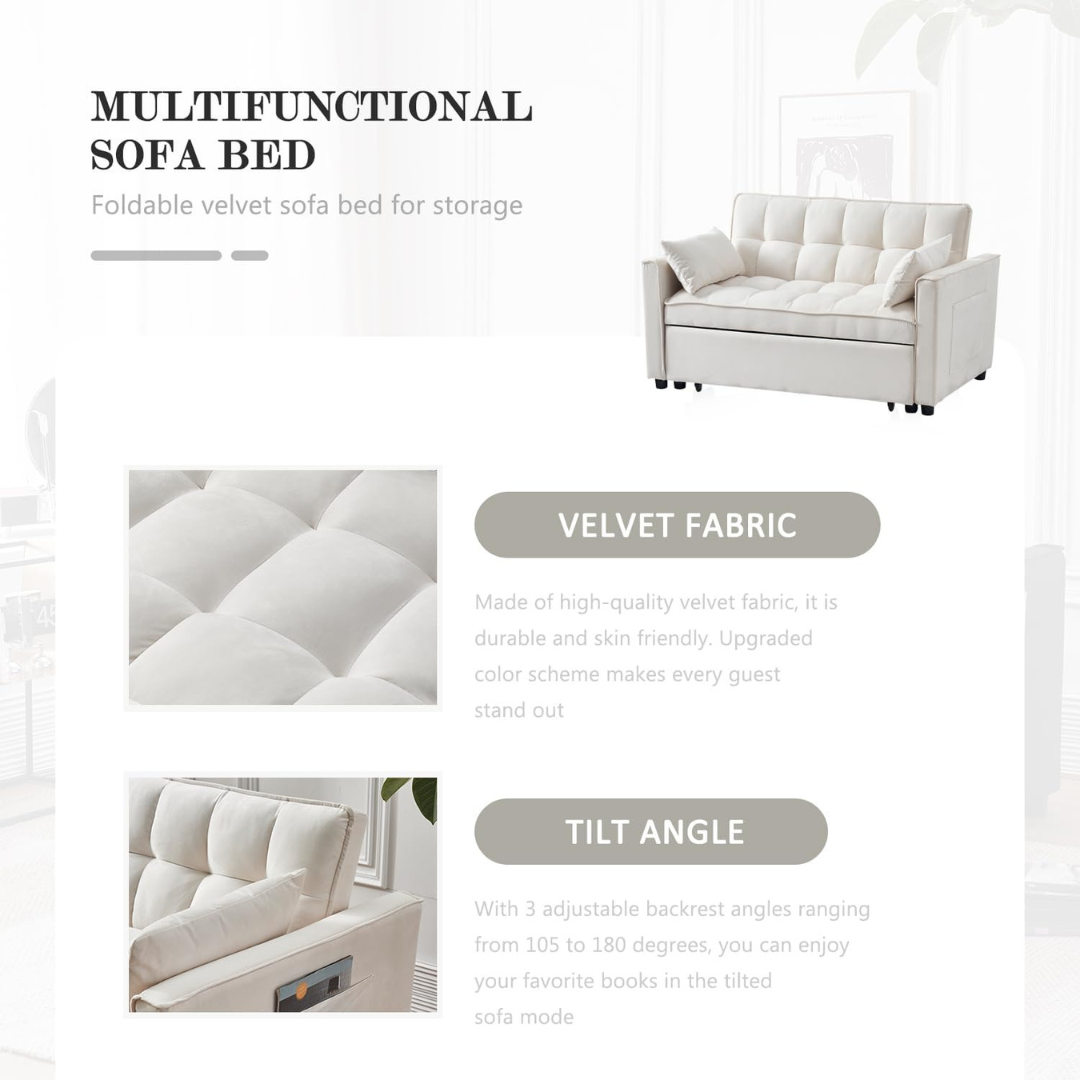 Sofa Bed with Adjustable Backrest-Aldronix