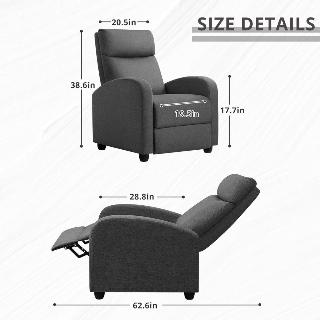 Adjustable Home Theater Single Recliner Sofa-Aldronix