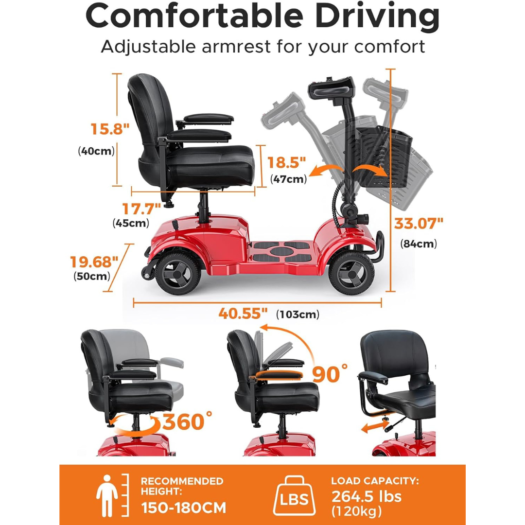 250W Electric Powered Mobile Wheelchair for Senior-Aldronix