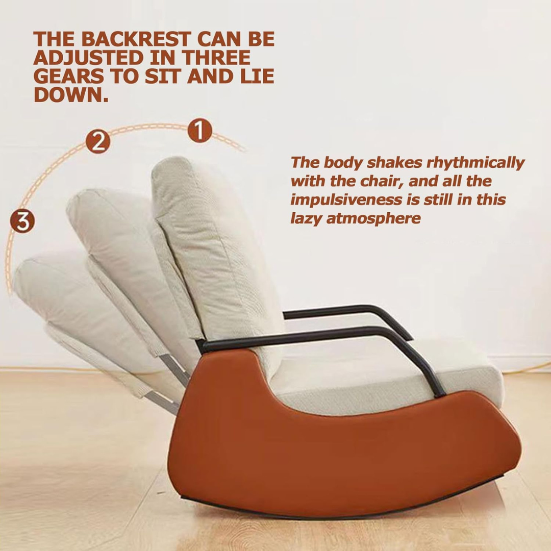 Modern Rocking Chair with Footstool-Aldronix