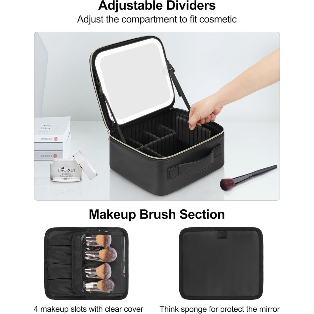 Makeup Bag with LED Mirror-Aldronix