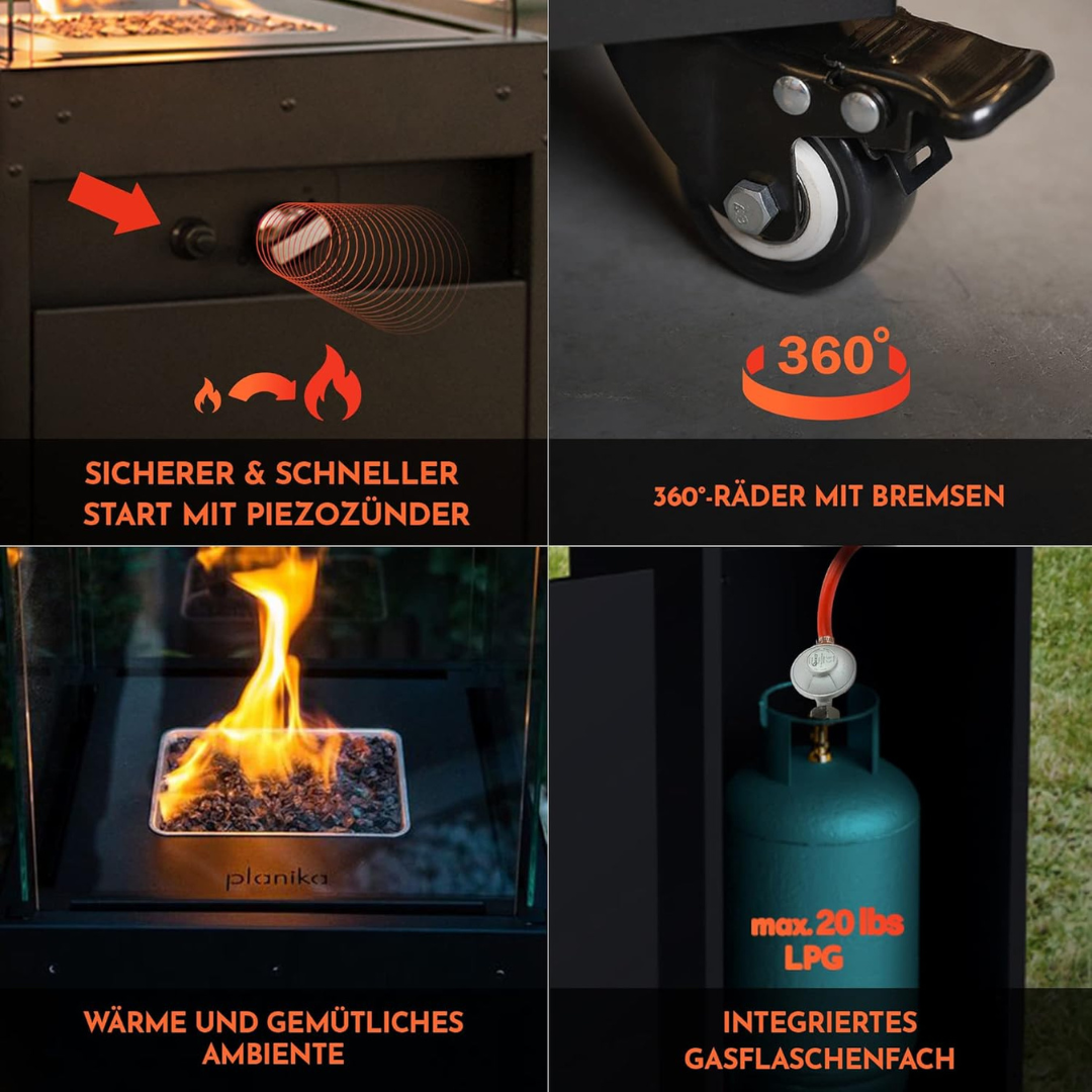 Portable and freestanding propane heater for garden-Aldronix
