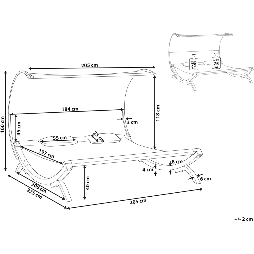 Garden Double Sunbed Hammock-Aldronix