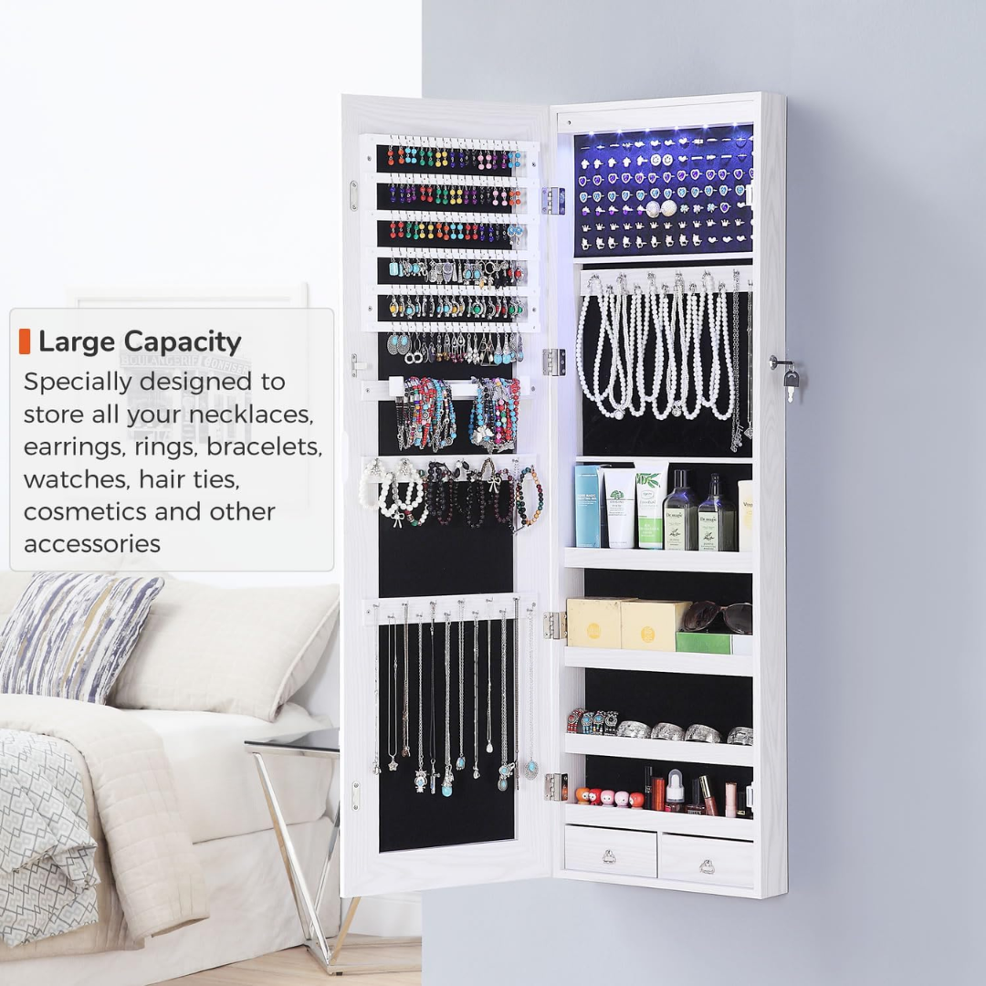 Mirror Jewelry Cabinet-Aldronix