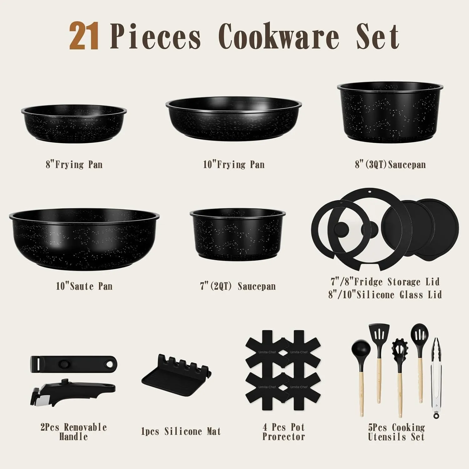 21Pcs Pots and Pans Set product detail