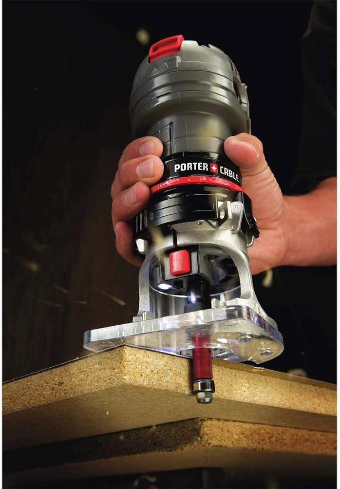 PORTER-CABLE Router, 4.5-Amp, Single Speed 31,000 RPM, Trims 1/4-Inch Laminate, Corded (PCE6430)-Aldronix