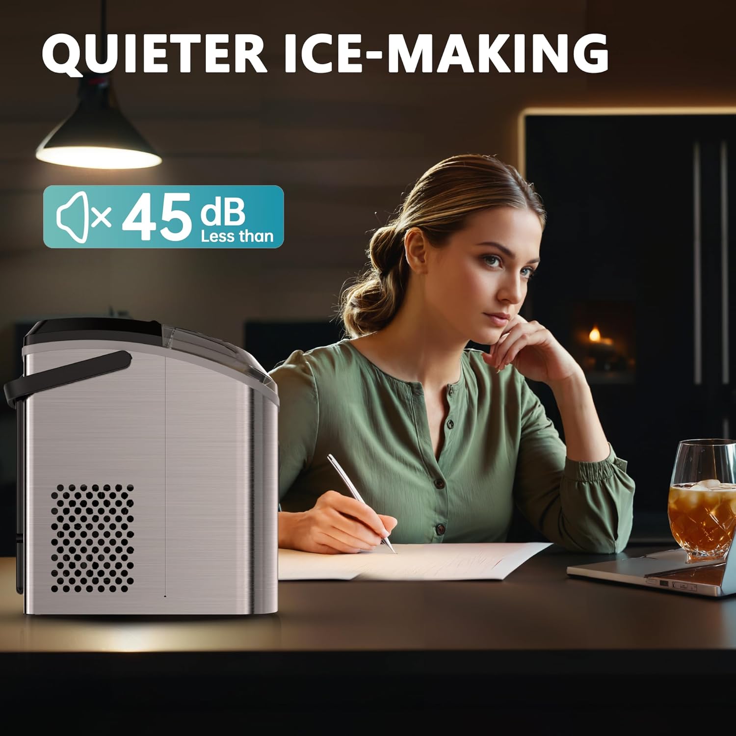 Ice Maker Countertop with Handle-Aldronix