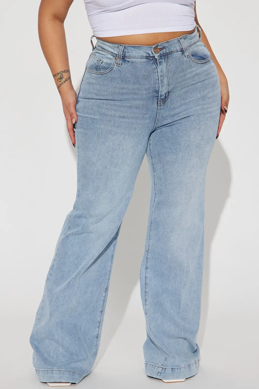 Bridge The Distance Wide Leg Jeans - Medium Blue Wash-Aldronix