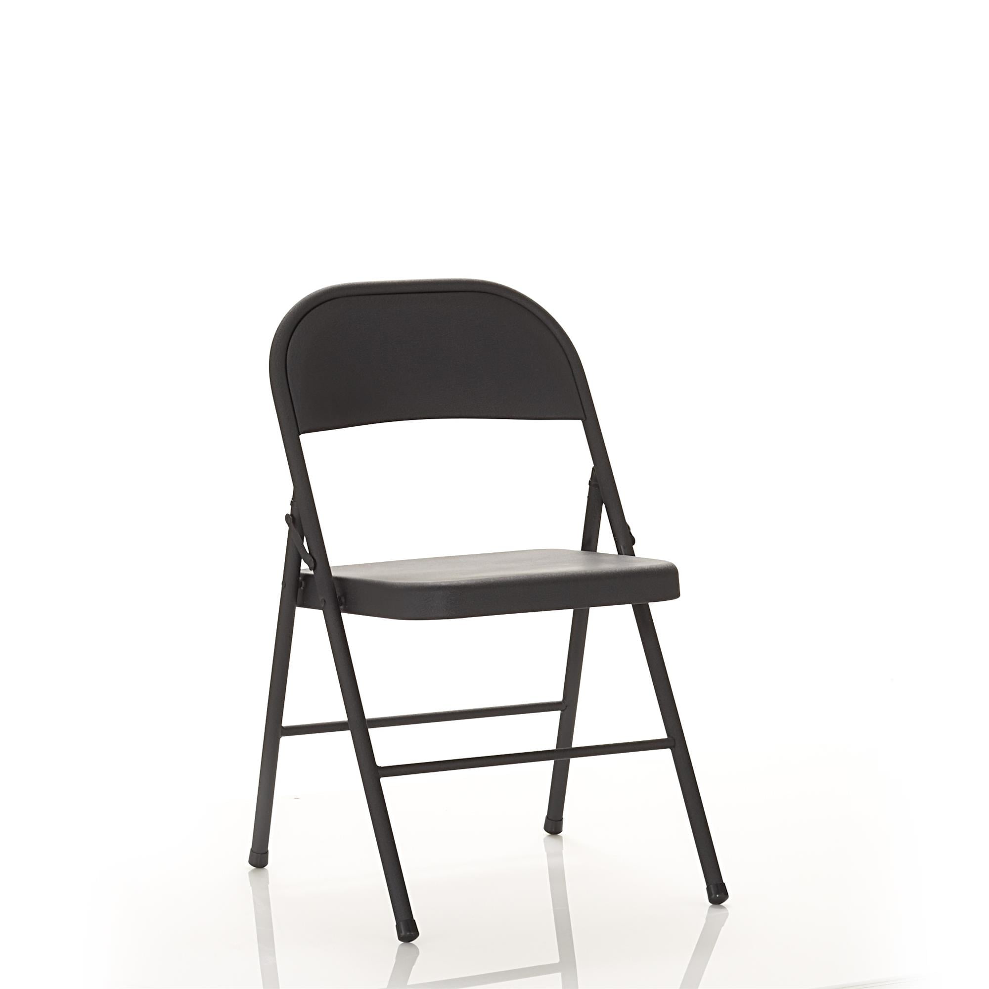 Steel Folding Chair (4 Pack), Black-Aldronix