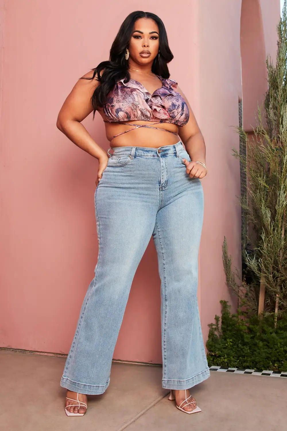 Bridge The Distance Wide Leg Jeans - Medium Blue Wash-Aldronix