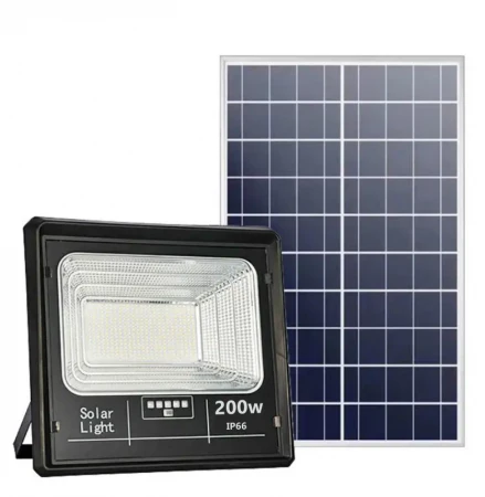 LED Projector with 200w Solar Panel and Remote Control-Aldronix