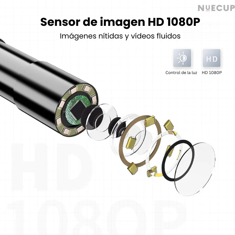 Cámara Endoscópica HD 1080P con Luz LED-Aldronix