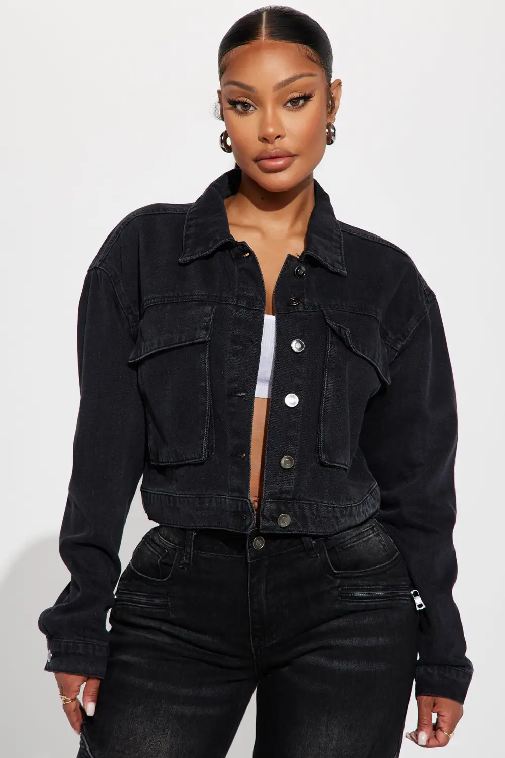 Do It Right Cargo Denim Jacket - Black Wash-Aldronix