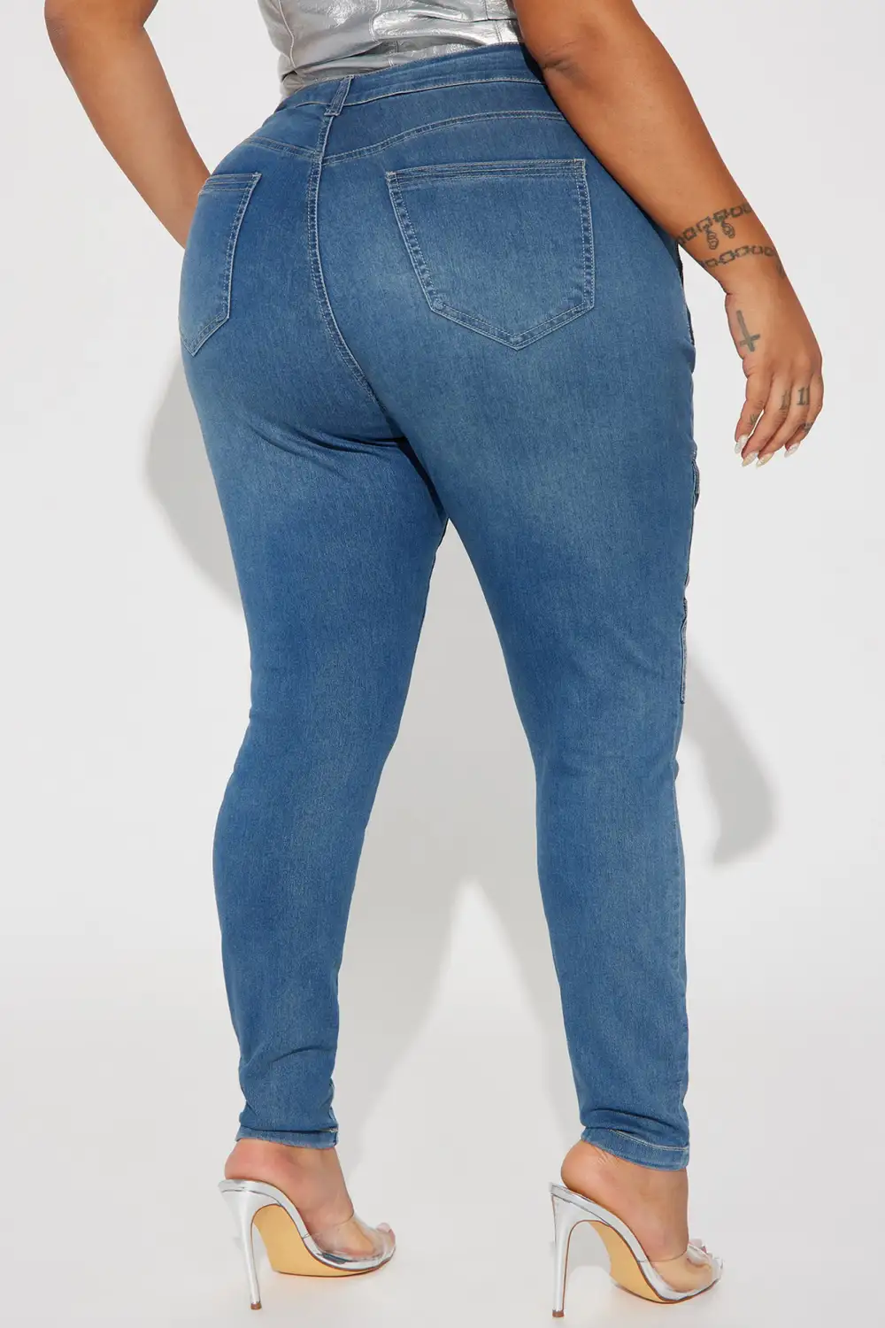 Playing For Keeps Cargo Skinny Jeans - Medium Wash-Aldronix