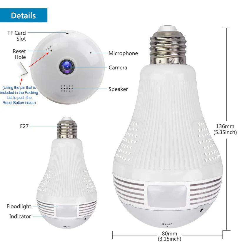 1080P Light Camera Panoramic Bulb Wifi Smart Led Bulb Light Camera-Aldronix