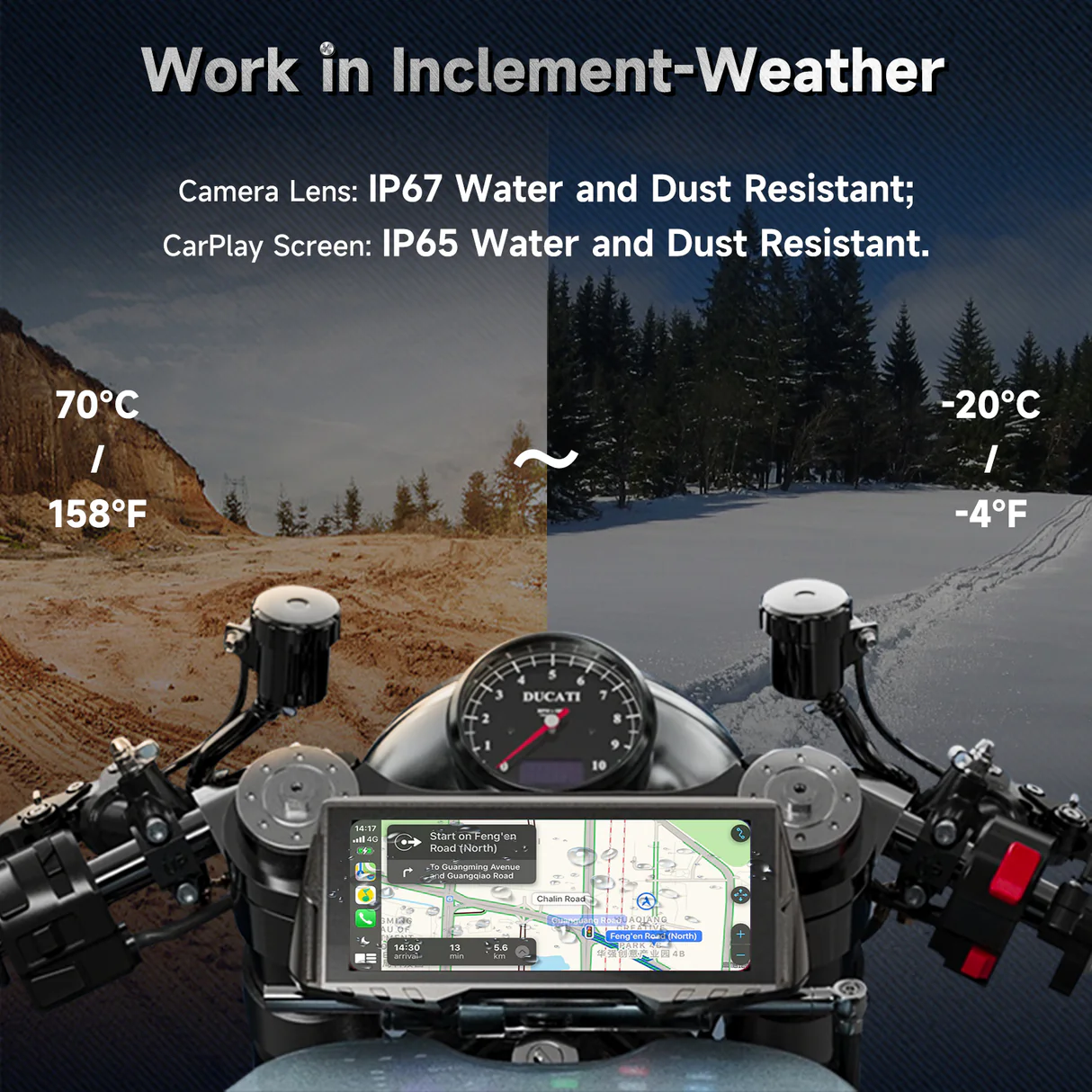 6.86" Multifunction Motorcycle GPS /Motorcycle Cameras-Aldronix