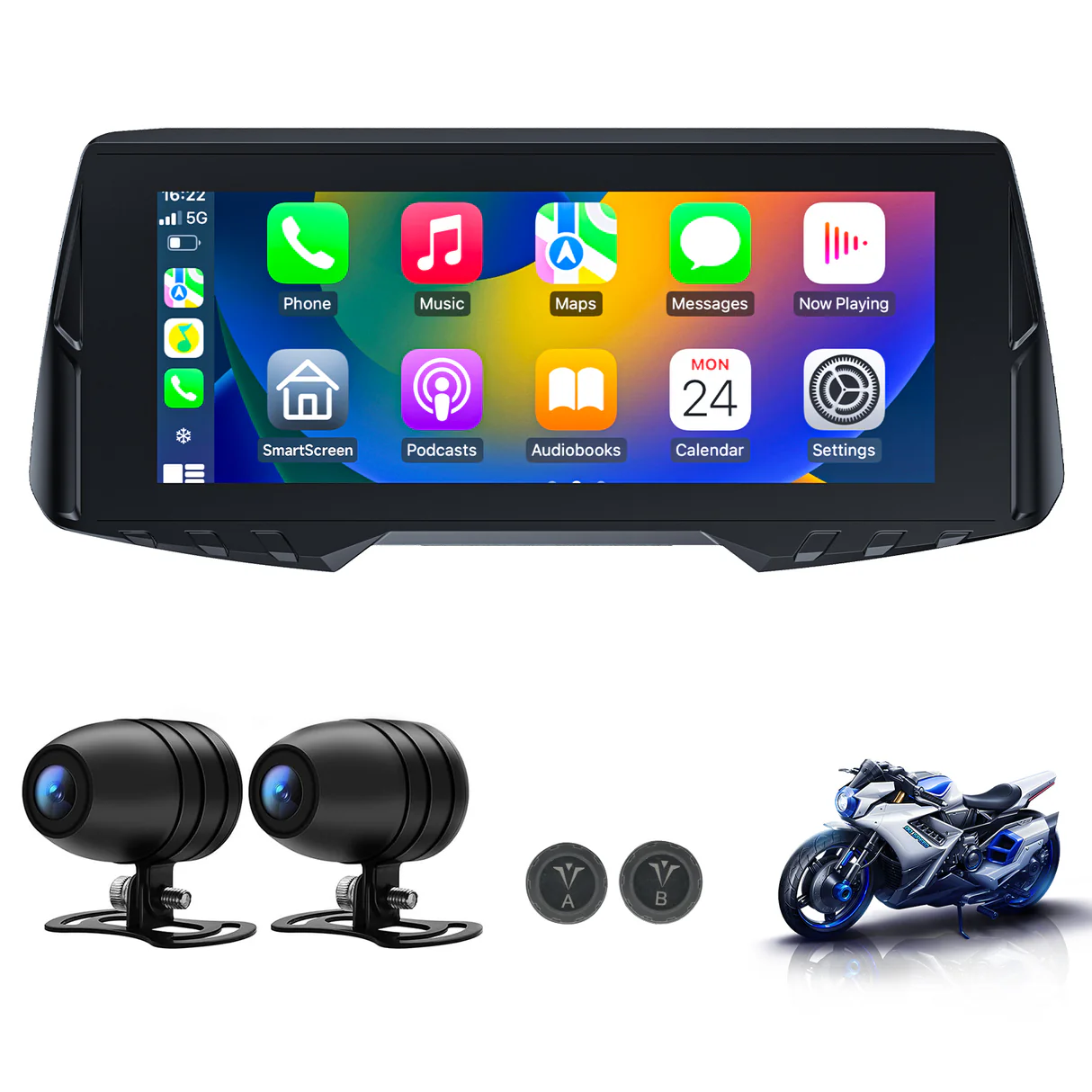 6.86" Multifunction Motorcycle GPS /Motorcycle Cameras-Aldronix