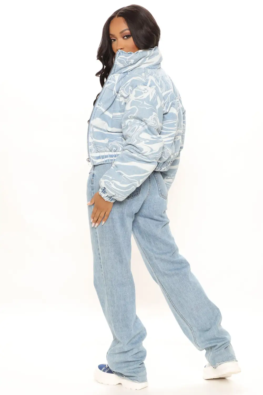 Psyched Out Puffer Jacket - Blue/combo-Aldronix