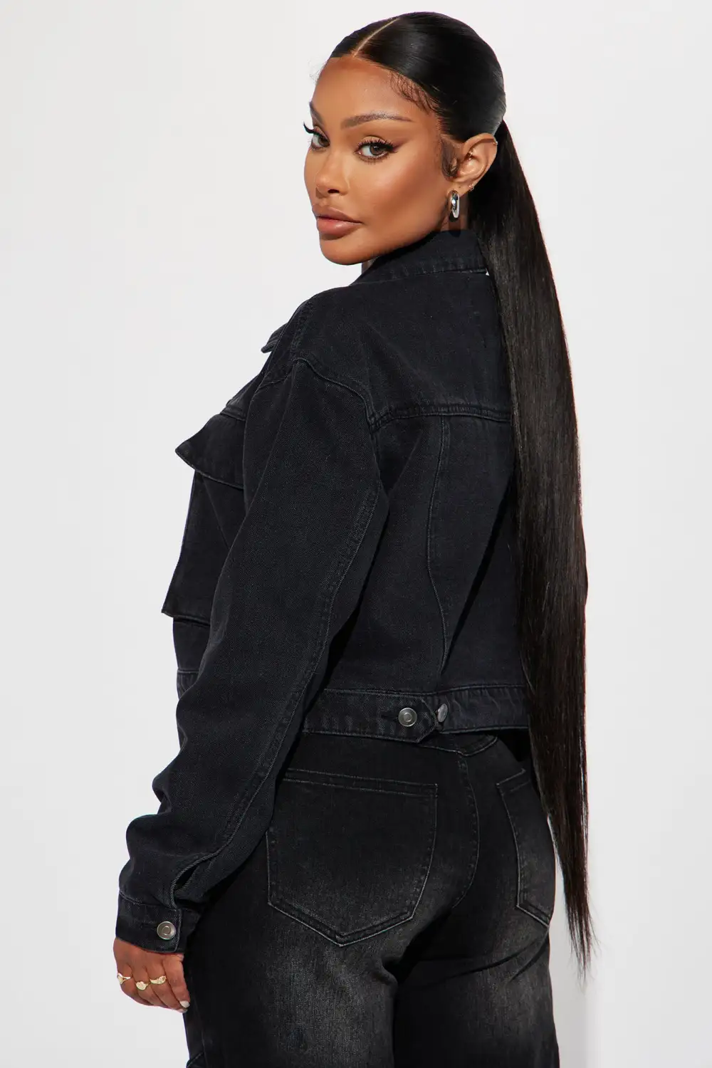 Do It Right Cargo Denim Jacket - Black Wash-Aldronix