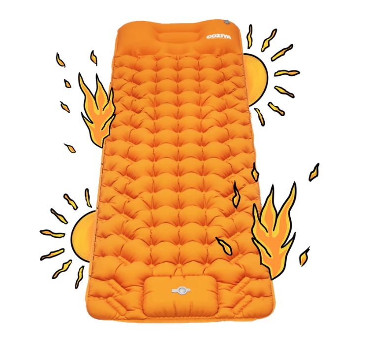 Inflatable sleeping mat with storage bag, ergonomic inflatable camping mat-Aldronix