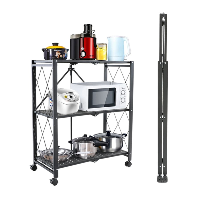 Today Only $39.99  3/4/5-Tier Foldable Rack with Wheel Carbon Steel-Aldronix