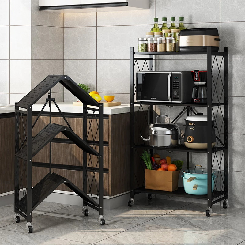 Today Only $39.99  3/4/5-Tier Foldable Rack with Wheel Carbon Steel-Aldronix