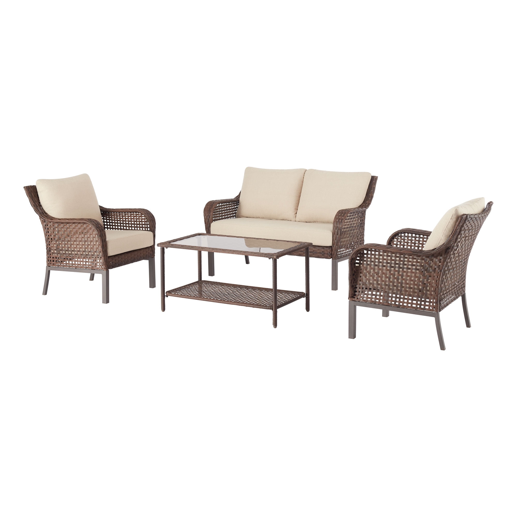 4-Piece Conversation Set, Red-Aldronix