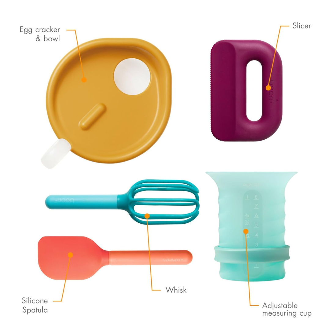 Kids Cooking Set and Folding Step Stool-Aldronix