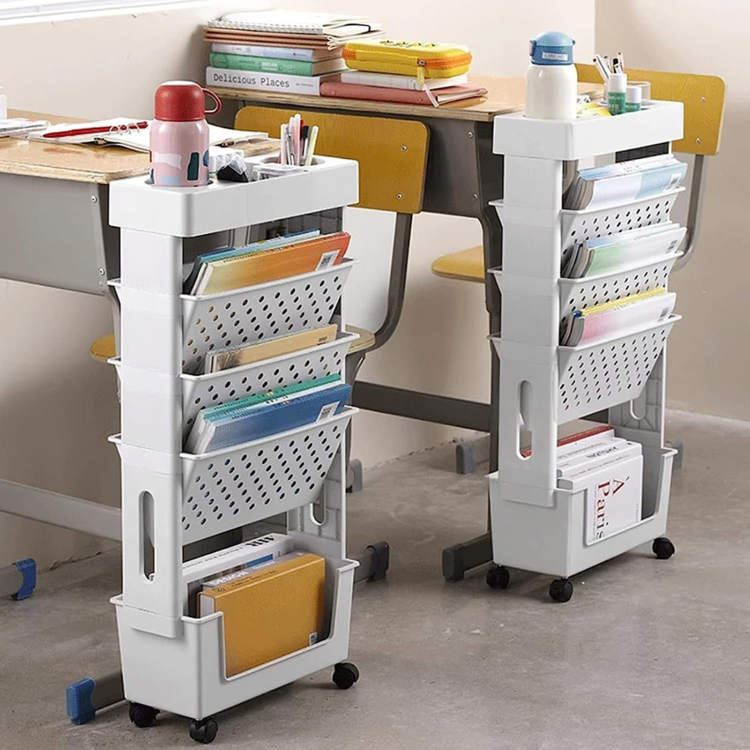Movable Bookshelf Cart-Aldronix