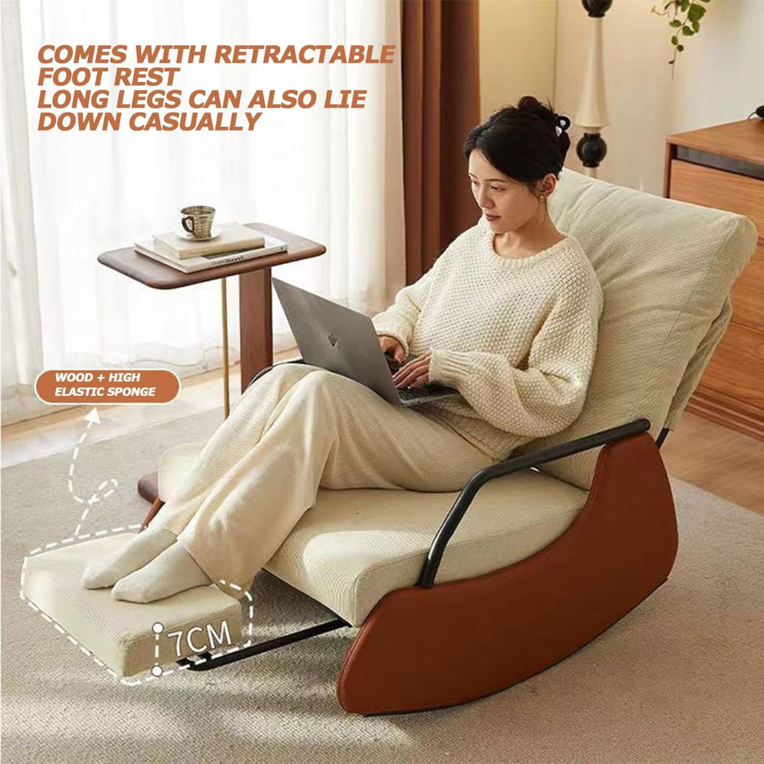 Modern Rocking Chair with Footstool-Aldronix