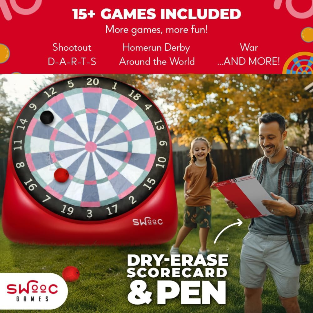 Giant Kick Darts with 15+ Games Included-Aldronix